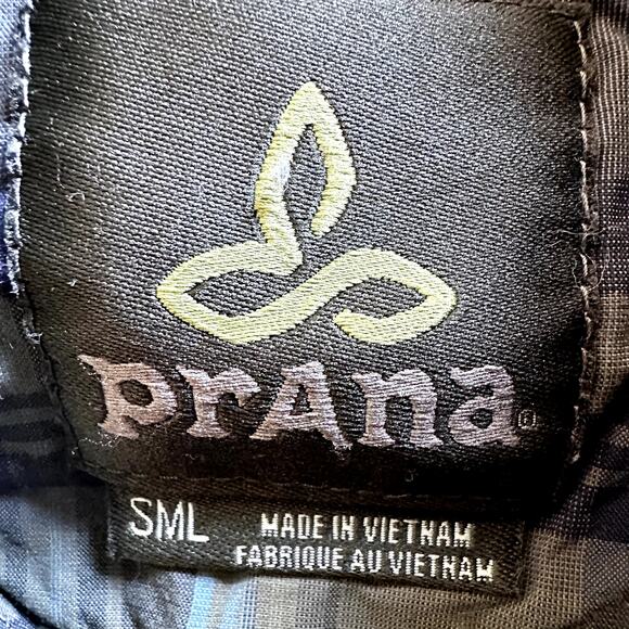 Prana Cayman Plaid Button Up Shirt Short Sleeve Chest Pockets Green Blue Small - Picture 3 of 6